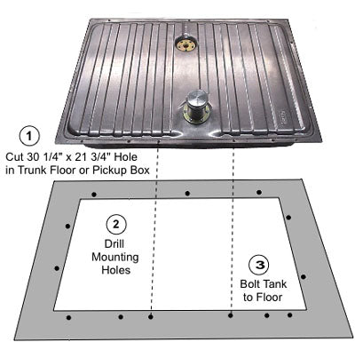 1947-1966 Ford F100 Fuel Tank and Line Kit 340LPH - UNDER BED MOUNT