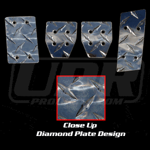 Billet Standard Diamond Plate Pedal Kit (fits 79-04 Ford Mustang) UPR