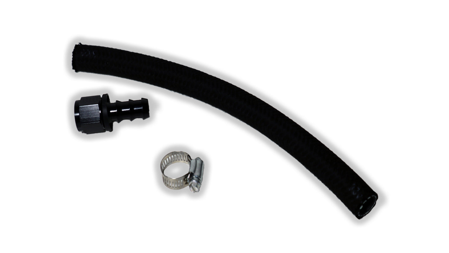 Low Pressure Power Steering Hose with Push Lok AN Fitting and 90* Fitting for Reservoir