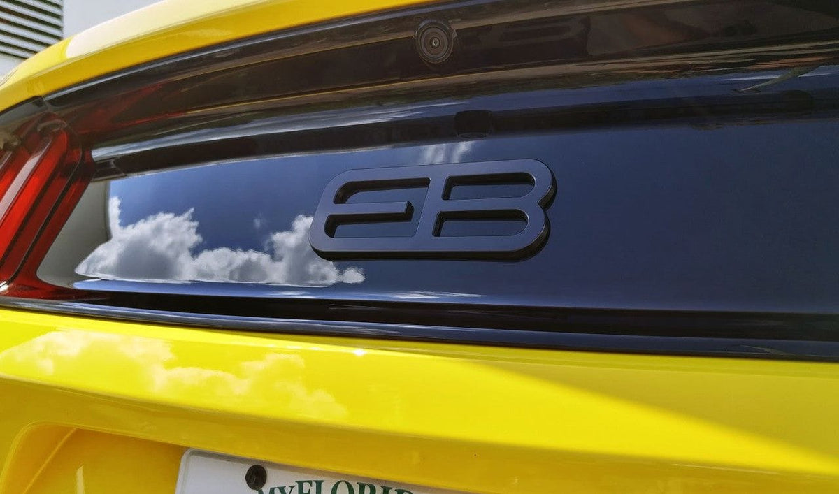 Billet EB Rear Decklid Emblem (fits 15-23 Ford Mustang Ecoboost) UPR