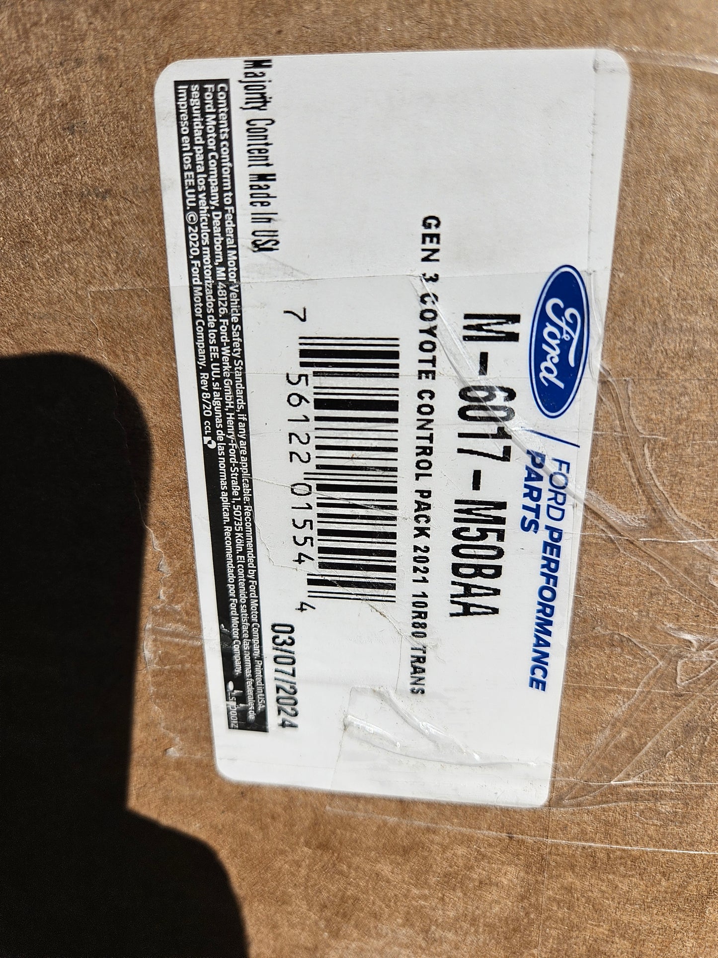 M-6017-M50BAA Ford Performance Control Pack Gen 3 Coyote 2021+ 10r80