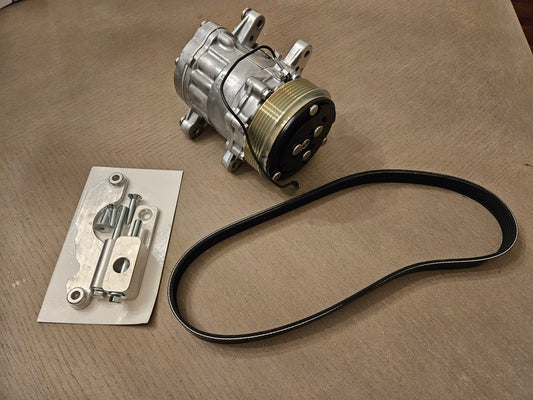 Godzilla Sanden SD7 A/C Compressor Bracket w/ Compressor and Belt