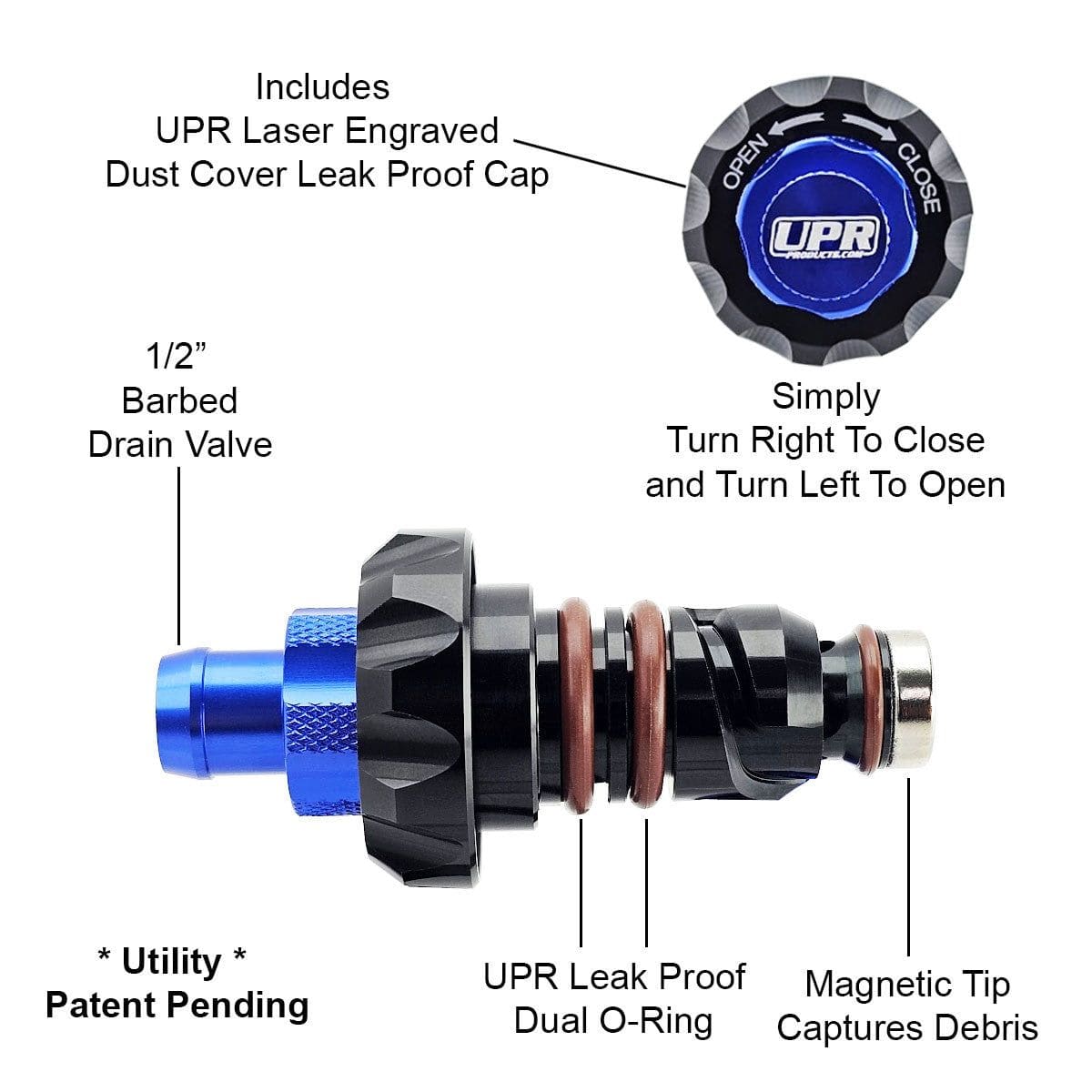 UPR Speed Oil Drain Valve (fits Ford Mustang F150 Raptor Edge Explorer Bronco)