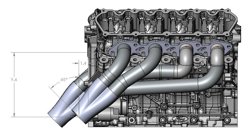 Godzilla Swap Mid Length Headers for F-100, 60's Mustang, & Universal Fitment 7.3L/6.8L Ultimate Headers
