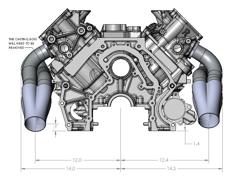 Godzilla Swap Mid Length Headers for F-100, 60's Mustang, & Universal Fitment 7.3L/6.8L Ultimate Headers