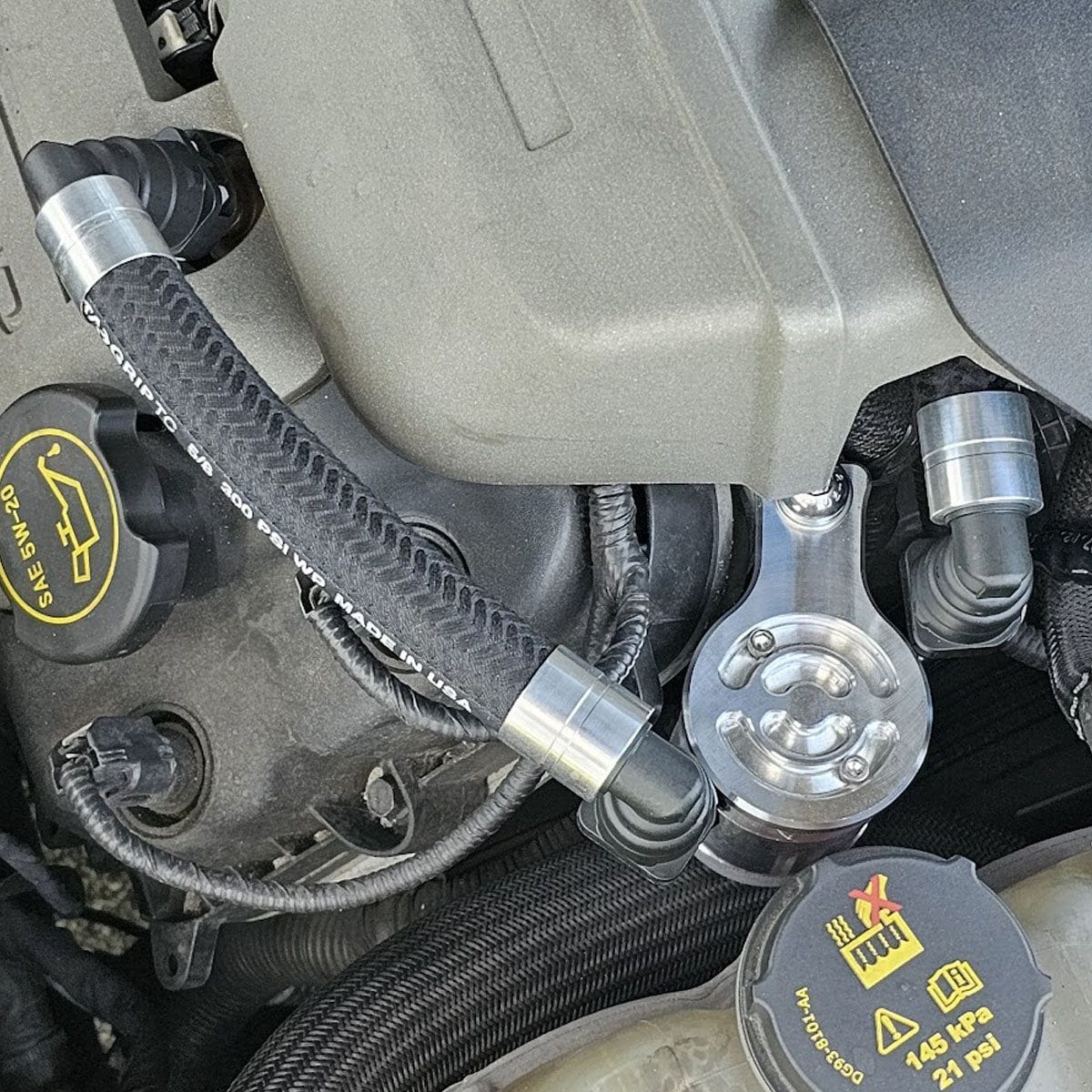 Plug N Play™  Oil Separator Catch Can Separator (fits 15-17 Mustang GT) UPR