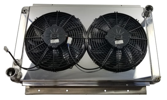 1961-1967 Lincoln Continental Coyote and Godzilla Swap Radiator w/Fans and Shroud in BLACK