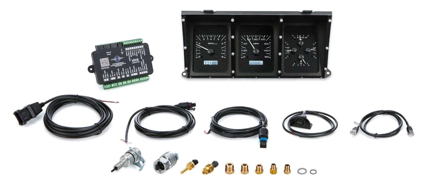 Dakota Digital VHX-73-79 Pick Up & Bronco Gauge Cluster - Black with White