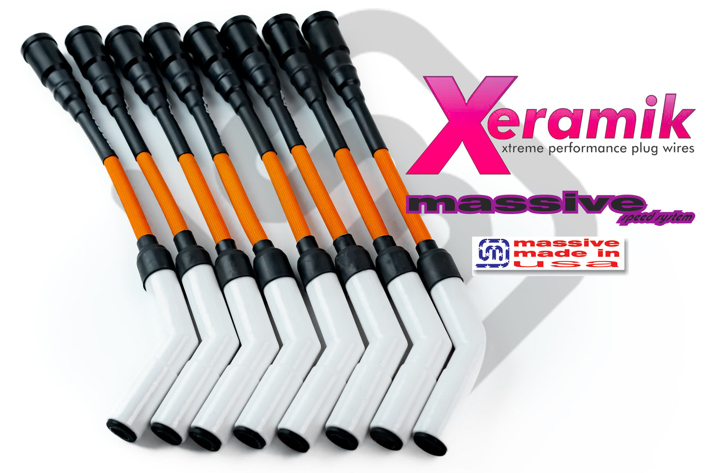 Massive Xeramik Spark Cables Plug Wires Orange