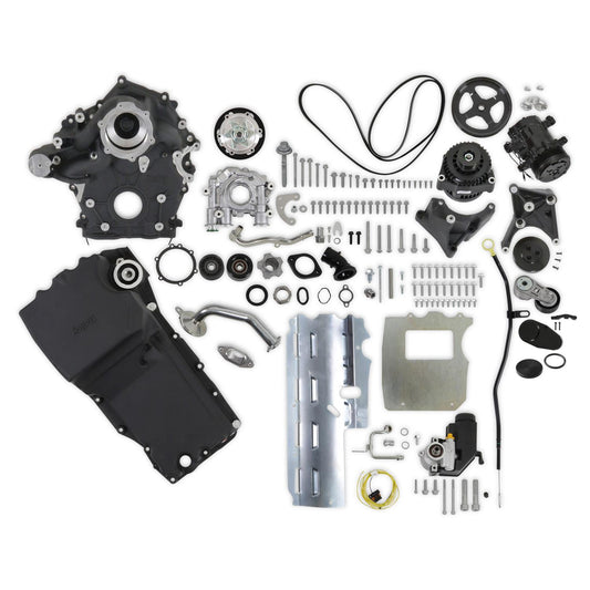 Holley Godzilla Front Accessory Drive - Alt/AC/PS/OIL Pan - BLACK Finish