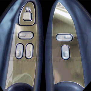 Stainless Steel Hardtop Window Switch Plates Polished (fits 94-04 Mustang) UPR