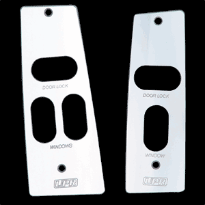 Billet "UPR" Window Switch Plates (fits 87-93 Ford Mustang) UPR