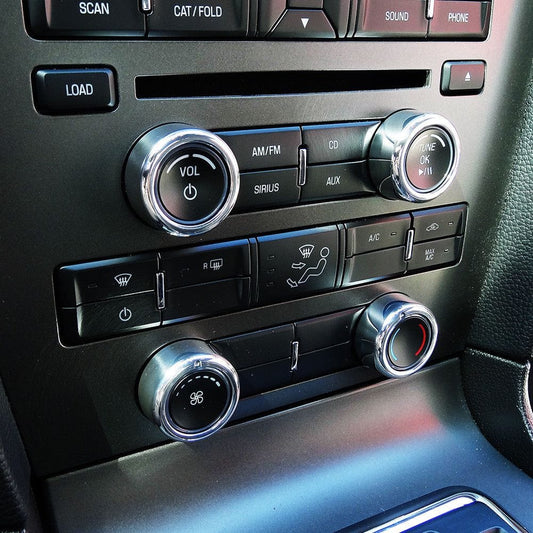 Billet AC Knob Bezels Polished (fits 11-13 Mustang)